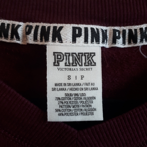 PINK long sleeve top burgundy - Picture 3 of 5